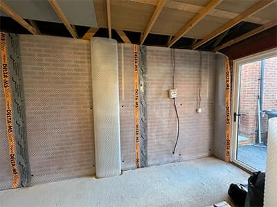 before damp treatment and insulation