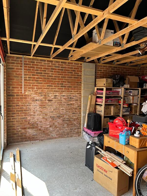 damp treatment in garage before